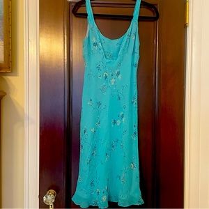 Vintage blue floral mica dress size 8
